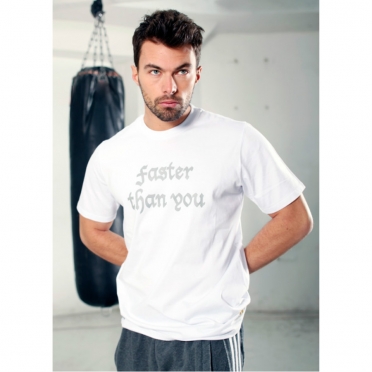 Adidas T-shirt Korte Mouw Wit Faster Than You